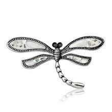 Load image into Gallery viewer, DRAGONFLY BROOCH, Silver and Pearl Enamel