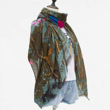 Load image into Gallery viewer, Olive Green Bird Tree Scarf