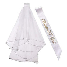 Load image into Gallery viewer, Sassie Hen Party Bride to Be Veil with Comb and Hen Party Bride to Be Sash 2pcs