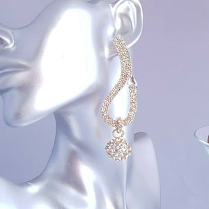 Huge Globe Hoop CRYSTAL ball Earrings  Gold Big Drop - unusual unique statement.