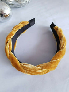 Lovely Gold Velvet Braid Headband Twist Plaited Velour Band Alice Band