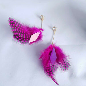 Poco Pink Feather Earrings