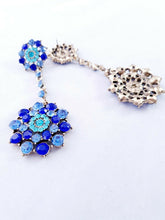 Load image into Gallery viewer, Royal Blue Diamanté Long Drop Earrings