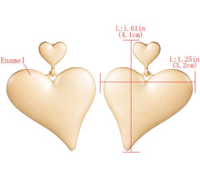 Load image into Gallery viewer, Matt Textured Gold Heart EARRINGS