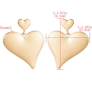 Matt Textured Gold Heart EARRINGS