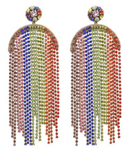 Load image into Gallery viewer, Rainbow Chandelier Crystal Tassel Earrings