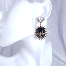 Load image into Gallery viewer, NEW Golden Bee Black Bee Embellished Gold Drop Earrings