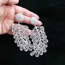 Load image into Gallery viewer, Huge Frosted feather Earrings