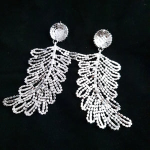 Huge Frosted feather Earrings