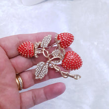 Load image into Gallery viewer, Large Strawberry Brooch Gold