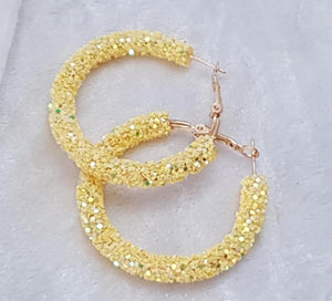 Yellow & gold Sparkle Hoop Earrings