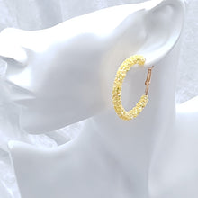 Load image into Gallery viewer, Yellow &amp; gold Sparkle Hoop Earrings