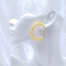 Load image into Gallery viewer, Yellow &amp; gold Sparkle Hoop Earrings