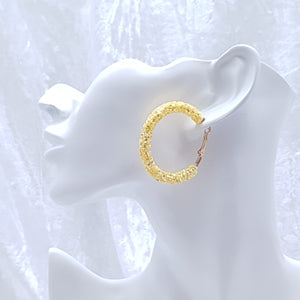 Yellow & gold Sparkle Hoop Earrings