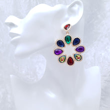 Load image into Gallery viewer, Multi Colour Jewel Hoop Earrings