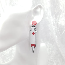 Load image into Gallery viewer, Syringe Needle Laser Cut Earrings,