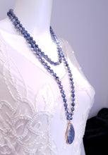 Load image into Gallery viewer, Long Natural Blue Sodalite Stone Beaded Pendant Necklace. Lagenlook