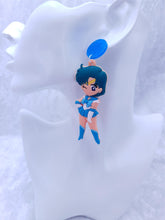 Load image into Gallery viewer, Sailor MERCURY Moon Rubber Statement Earrings