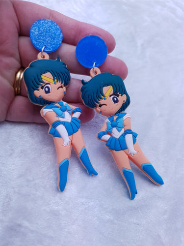 Sailor MERCURY Moon Rubber Statement Earrings