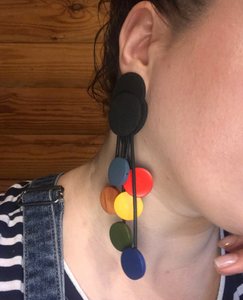 Modern Wood & Rubber Statement Earrings 2021