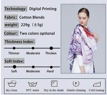 Load image into Gallery viewer, Paris Eiffel Tower Double Sided Scarf, Pink Purple Colour, Two images Warm Blend