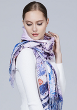 Load image into Gallery viewer, Paris Eiffel Tower Double Sided Scarf, Pink Purple Colour, Two images Warm Blend