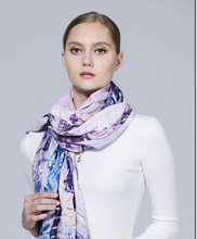 Load image into Gallery viewer, Paris Eiffel Tower Double Sided Scarf, Pink Purple Colour, Two images Warm Blend