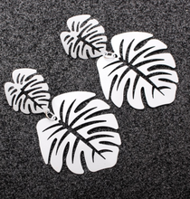 Load image into Gallery viewer, White Palm Leaf Earrings - Monstera Beach Fun