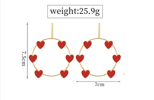 Red Heart GOLD Big Hoops Earrings