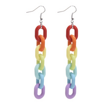 Load image into Gallery viewer, Rainbow Acrylic Link Earrings